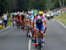 group of cyclists marching on highway