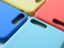 four assorted-color smartphone cases