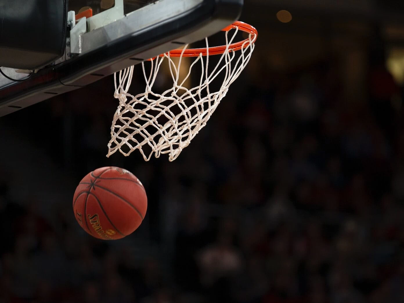 ball under basketball ring
