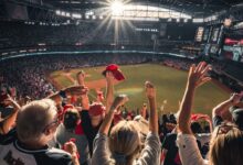 people watching baseball