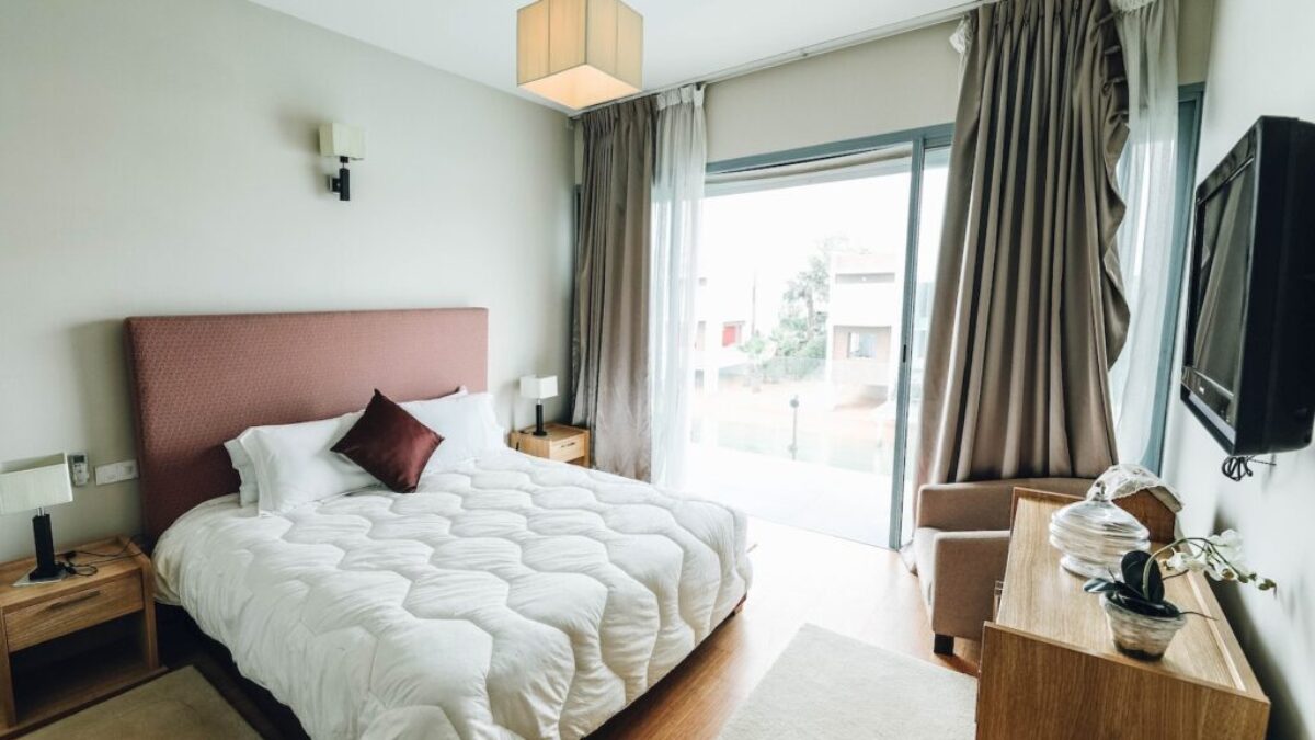 White Bed Near Window