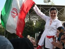 Iran's women national football team and Germany's Al-Dersimspor at Tehran's Ararat stadium, 29 April 2006