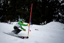 person skiing on snow field