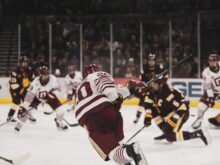 ice hockey players on ice hockey stadium