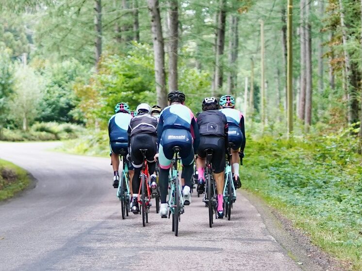 people riding bicycles on road during daytime