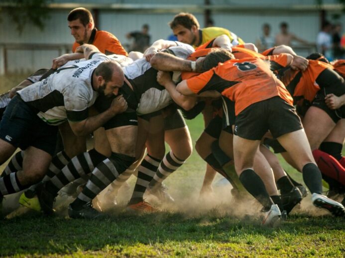 men playing football