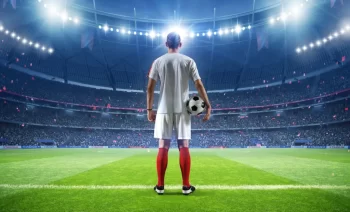 Fotbalista stojící na hřišti