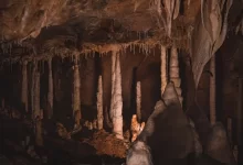 Vápencová výzdoba jeskyně.