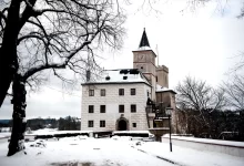 hrad Rožmberk v zimě