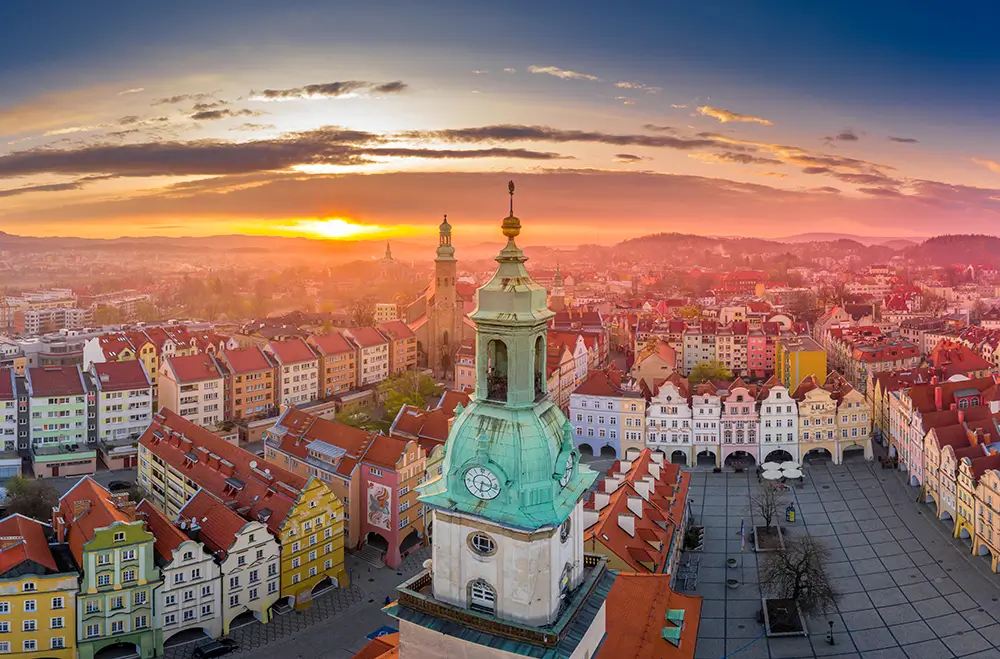 Pohled na město Jelenie Gora