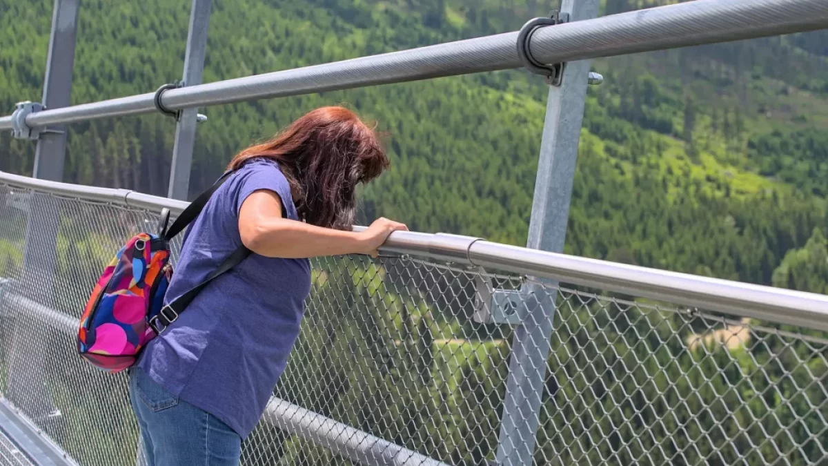 žena na Sky Bridge