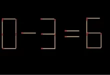 Matematický rébus ze zápalek 0-3=6