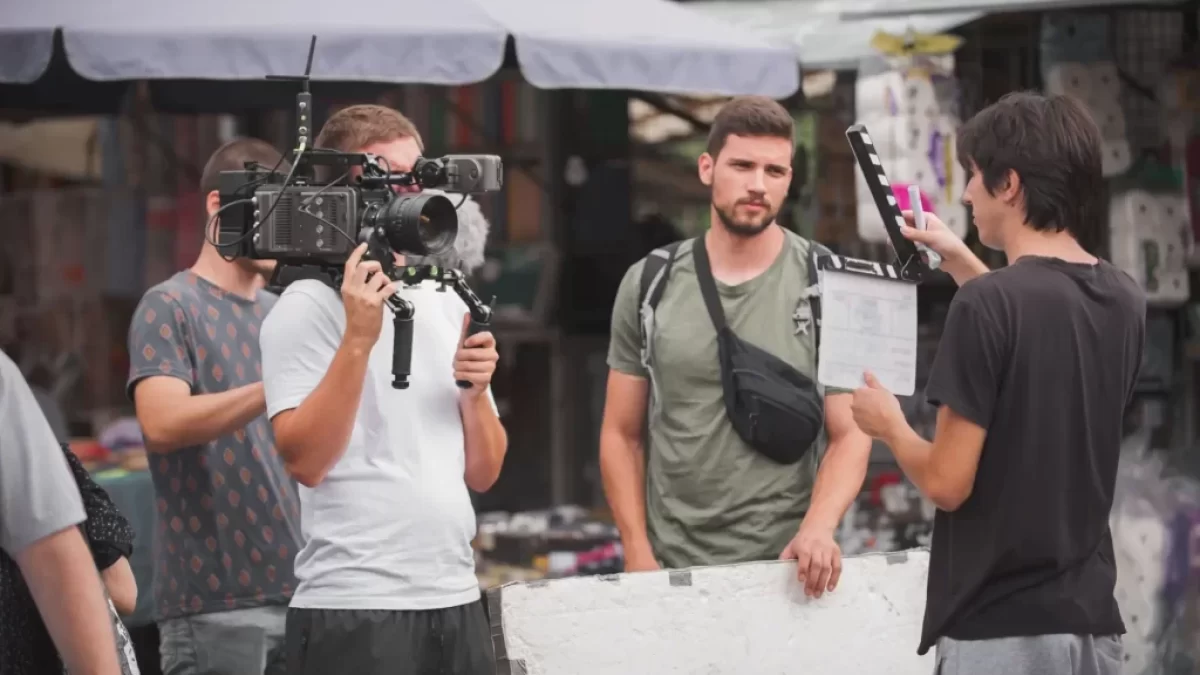 filmový štáb při natáčení