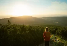 Žena, hory