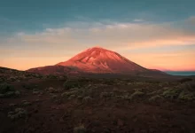 Pohled na Pico del Teide při západu slunce