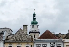 Pohled na historické centrum města Bruntál ve Slezsku