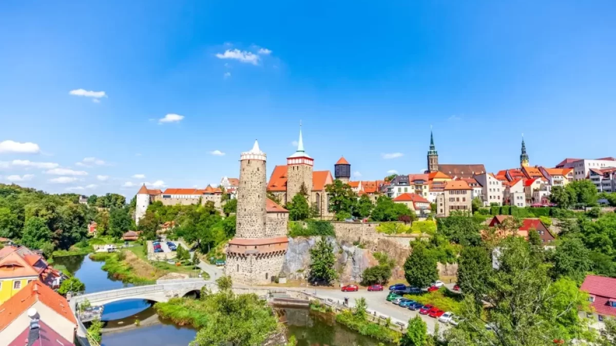 Pohled na město Budyšín v Německu