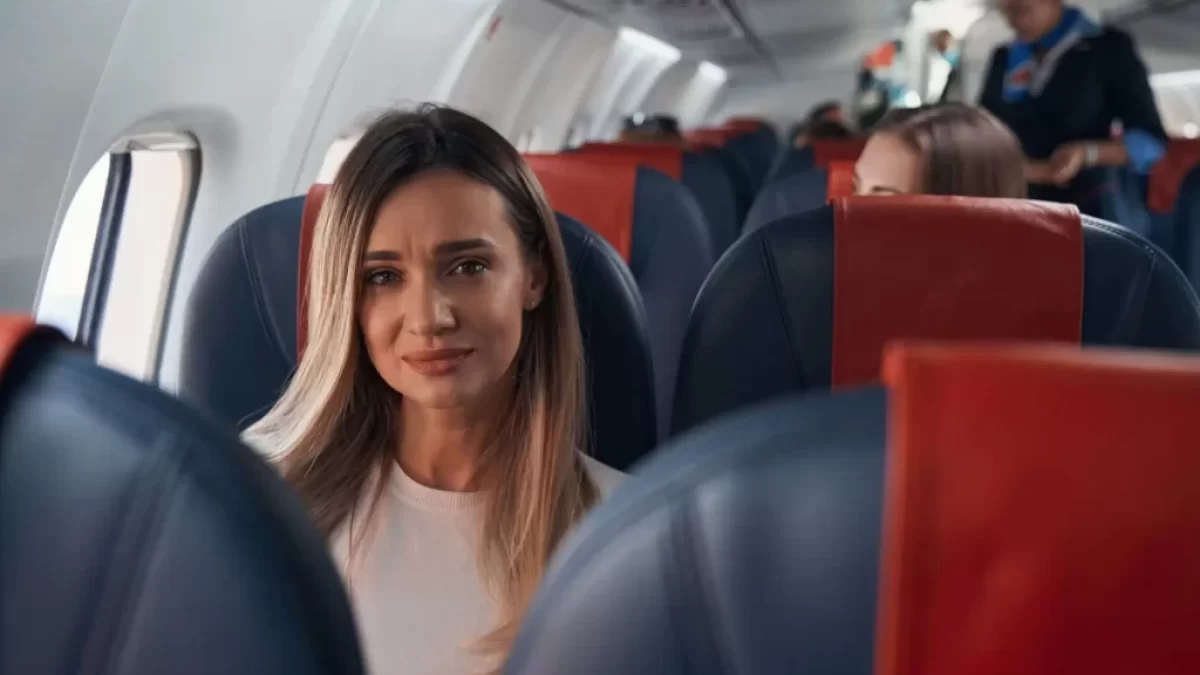žena v letadle