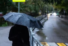 Člověk v dešti.