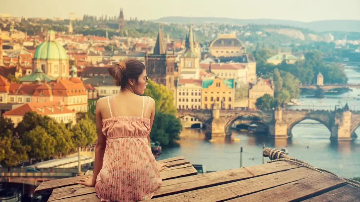 turistka v Praze