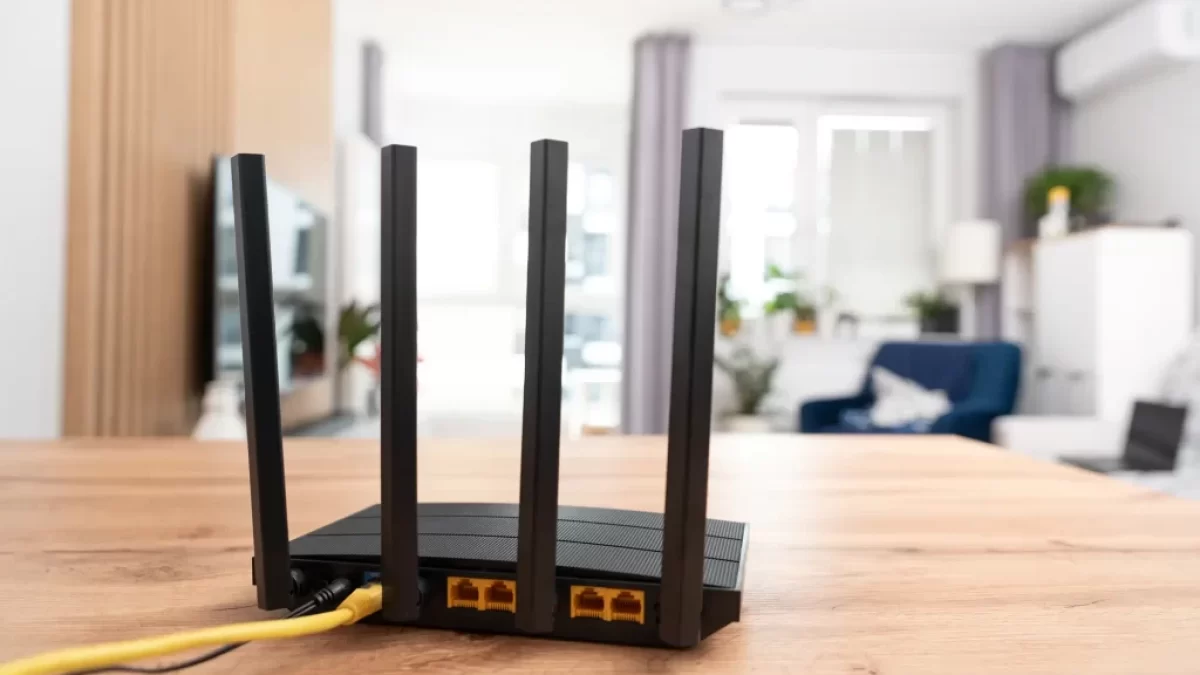 Wifi router v obývácím pokoji