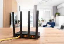 Wifi router v obývácím pokoji