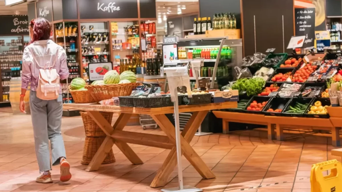 žena nakupuje v německém obchodě