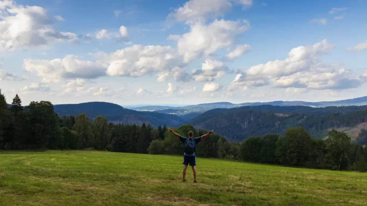 turista v přírodě