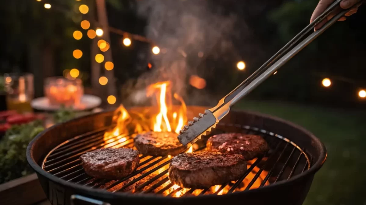Grilování masa na uhlíkovém grilu