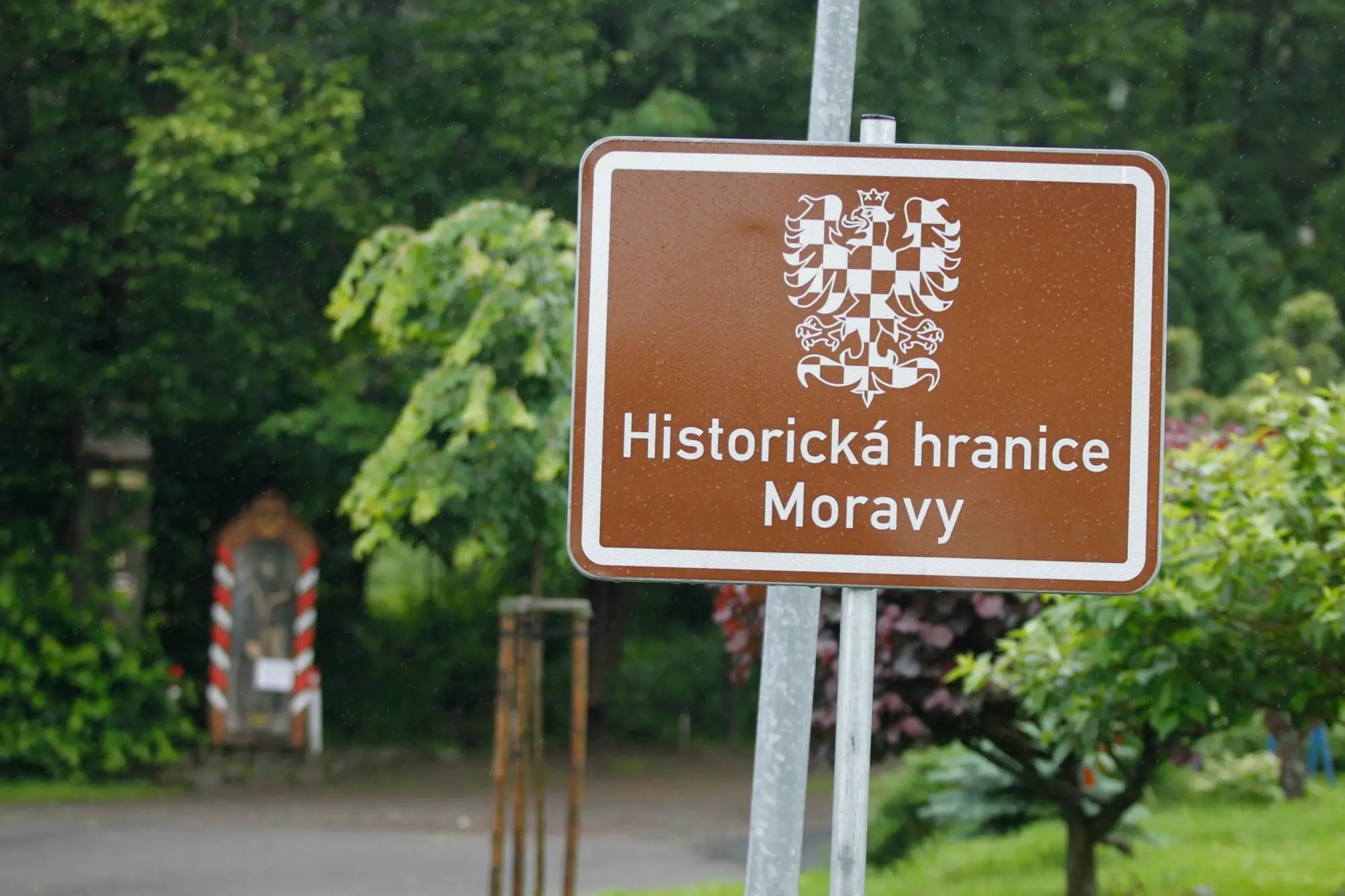 Značka s nápisem Historická hranice Moravy
