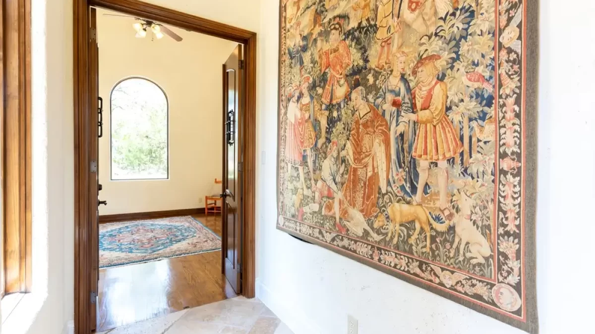 Gobelín v muzeu.