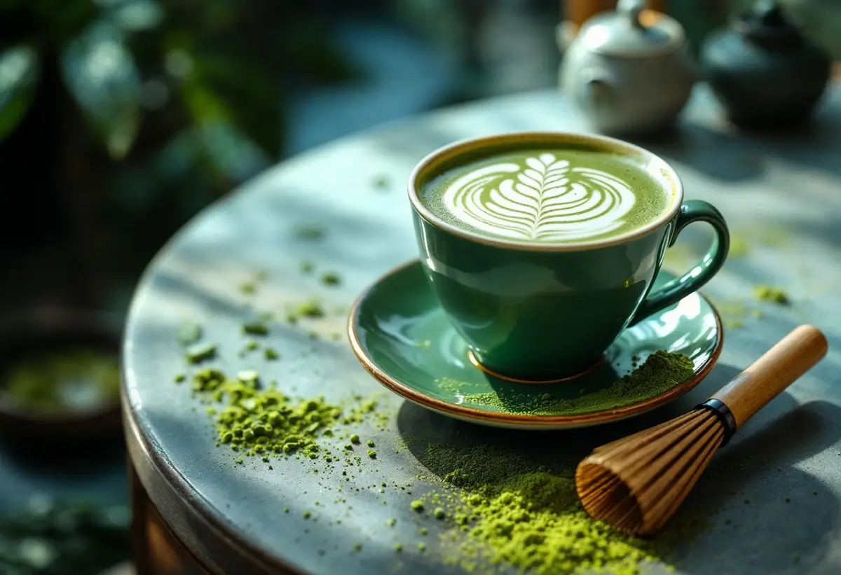Matcha 2 - SportDeník Zelená šálek s kávou s přídavkem oblíbené japonské suroviny matcha