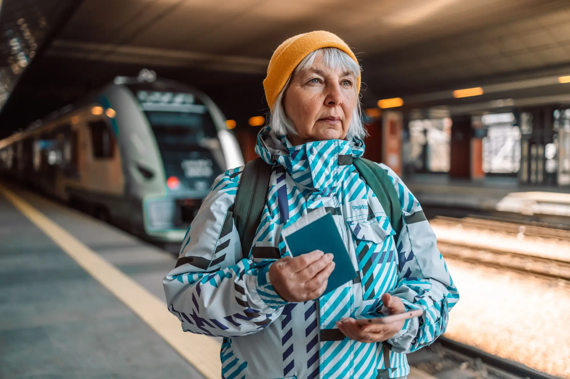 Seniorka u vlaku