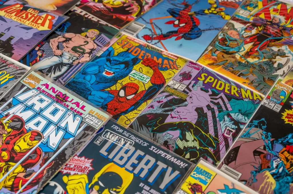 - SportDeník Sbírka komiksů s postavami jako Spider-Man, Iron Man a X-Men