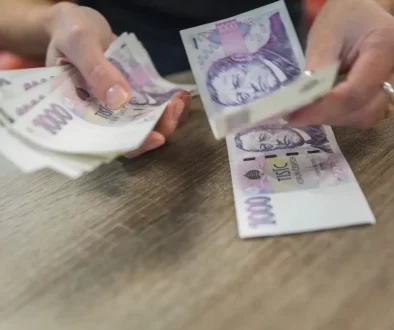 Žena počítá bankovky