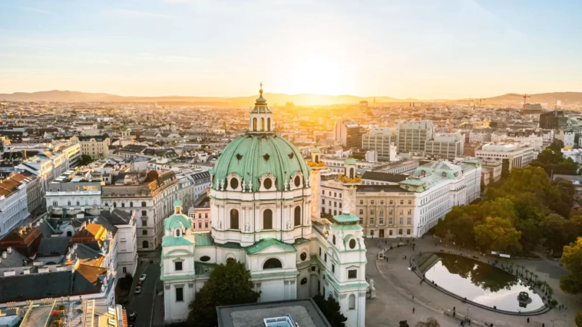 Pohled na kostel ve Vídni