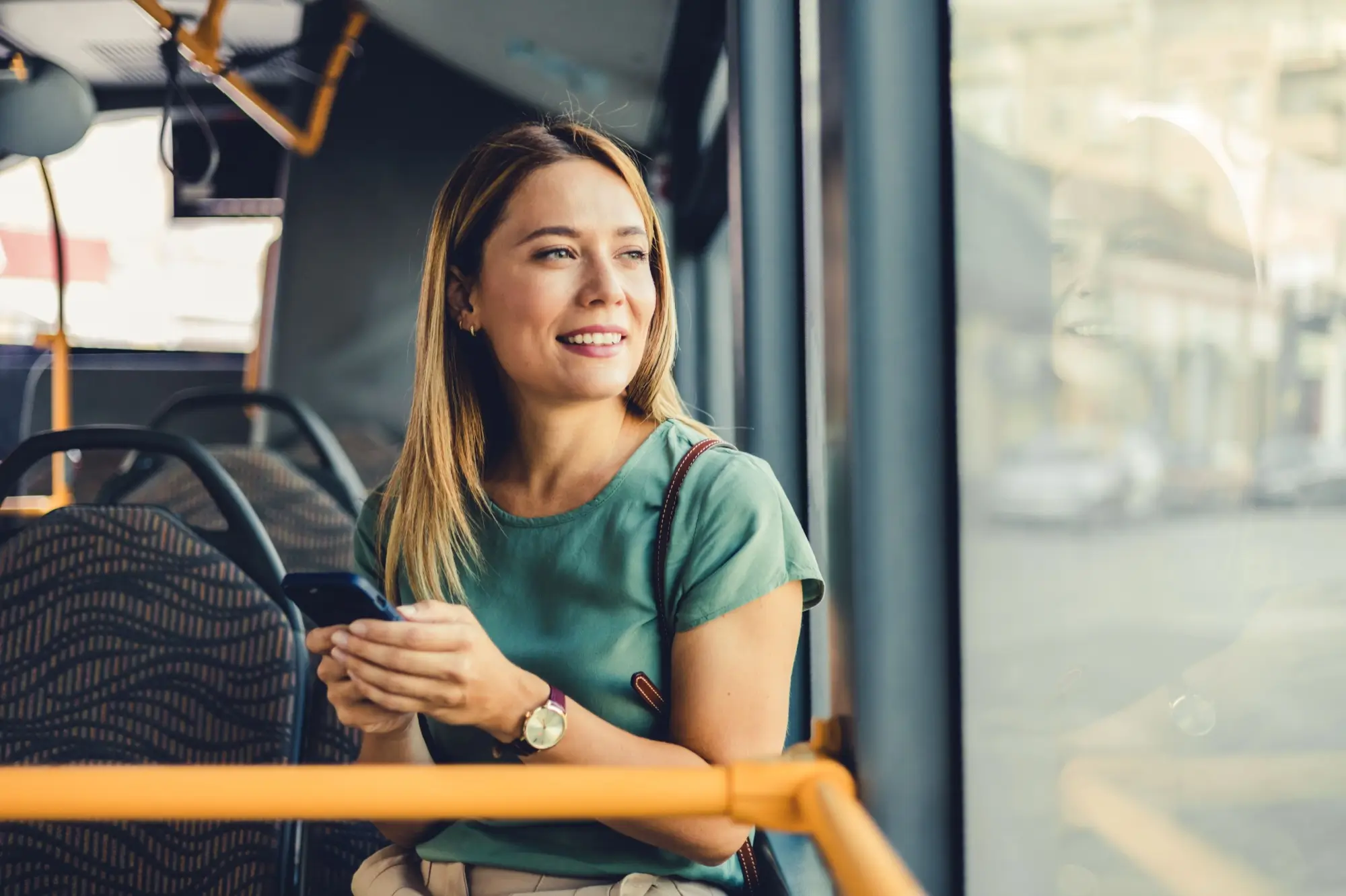 Žena v autobuse