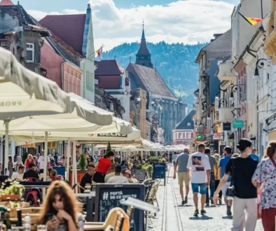 Pěší zóna v historickém centru Brašova