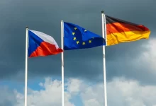 Vlajka ČR, EU a DE