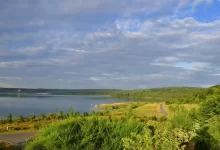 Pohled na Berzdorfské jezero