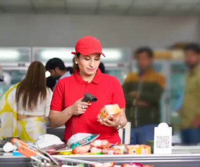 prodavačka v supermarketu