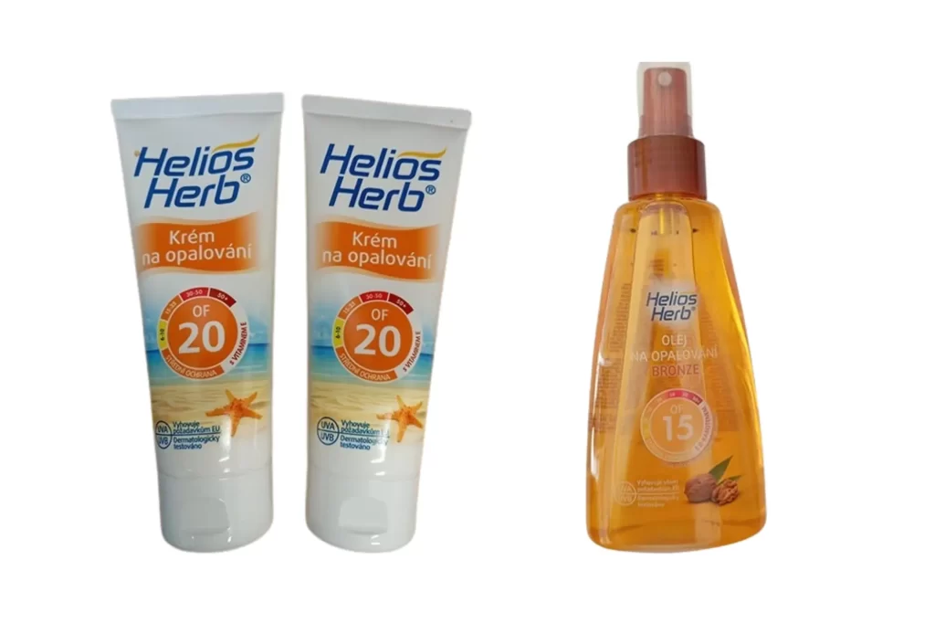 Některé krémy a oleje na opalování značky Helios Herb obsahují zakázané látky, které škodí. - SportDeník přípravky na opalování značky Helios Herb