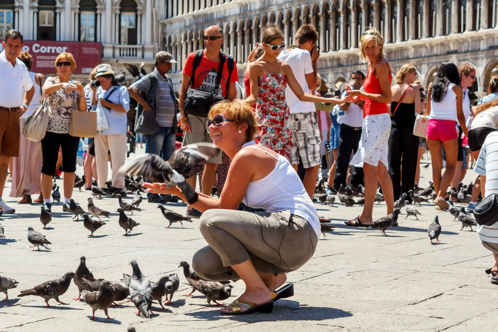 Shutterstock_120175093 - SportDeník Turisté a holubi v Benátkách