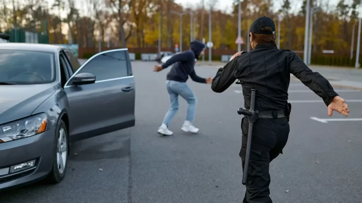 policista honící muže