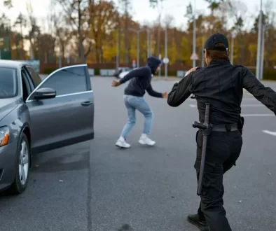 policista honící muže