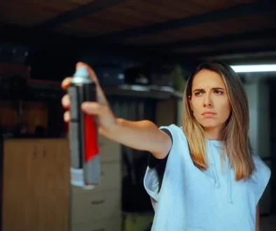 Žena s prostředkem proti hmyzu