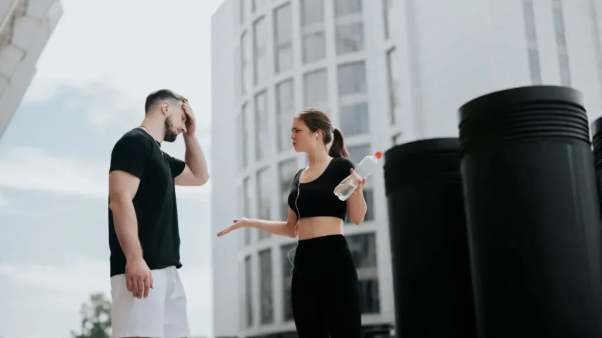 Sportovní pár v hádce