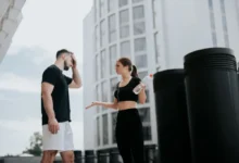 Sportovní pár v hádce