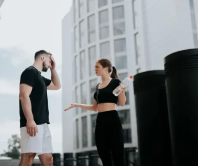 Sportovní pár v hádce