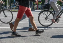 Detail chůze a jízdy na kole